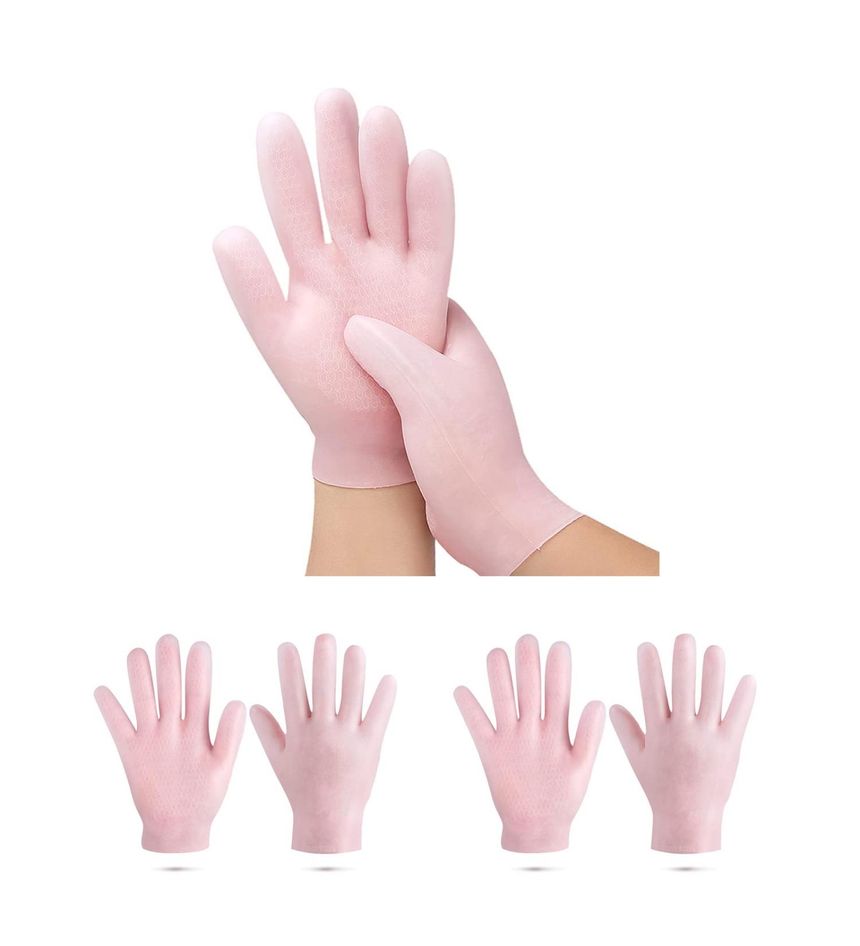 (1 Pair) Moisturizing Glove Set, Silicone Gel Spa Gloves For Dry Cracked Skin