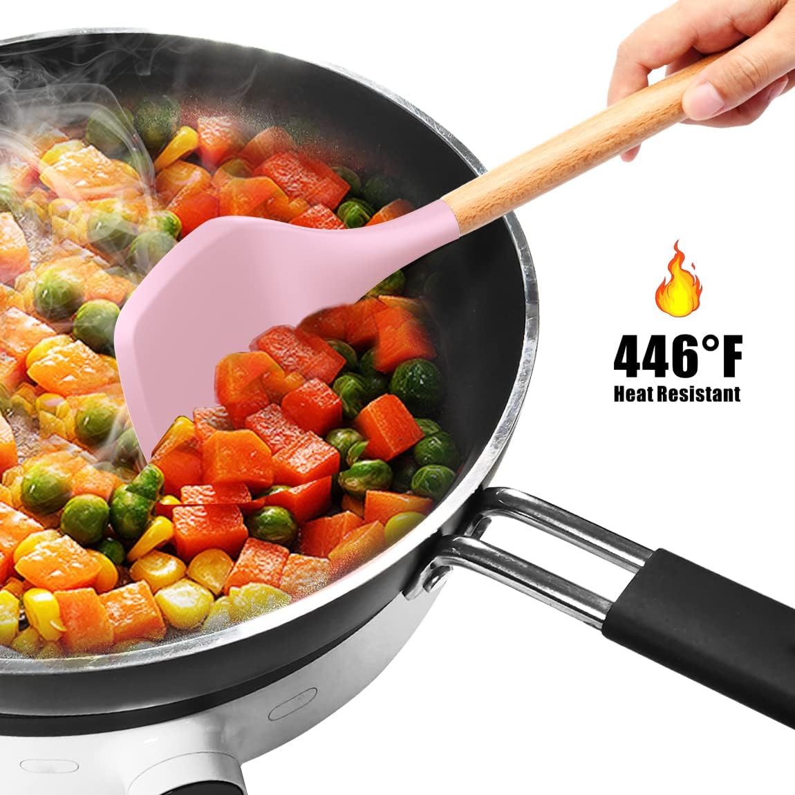 12 Pcs Silicone Cooking Utensils Kitchen Utensil Set | Heat Resistant Kitchen Non toxic Spatula Set with Turner Tongs
